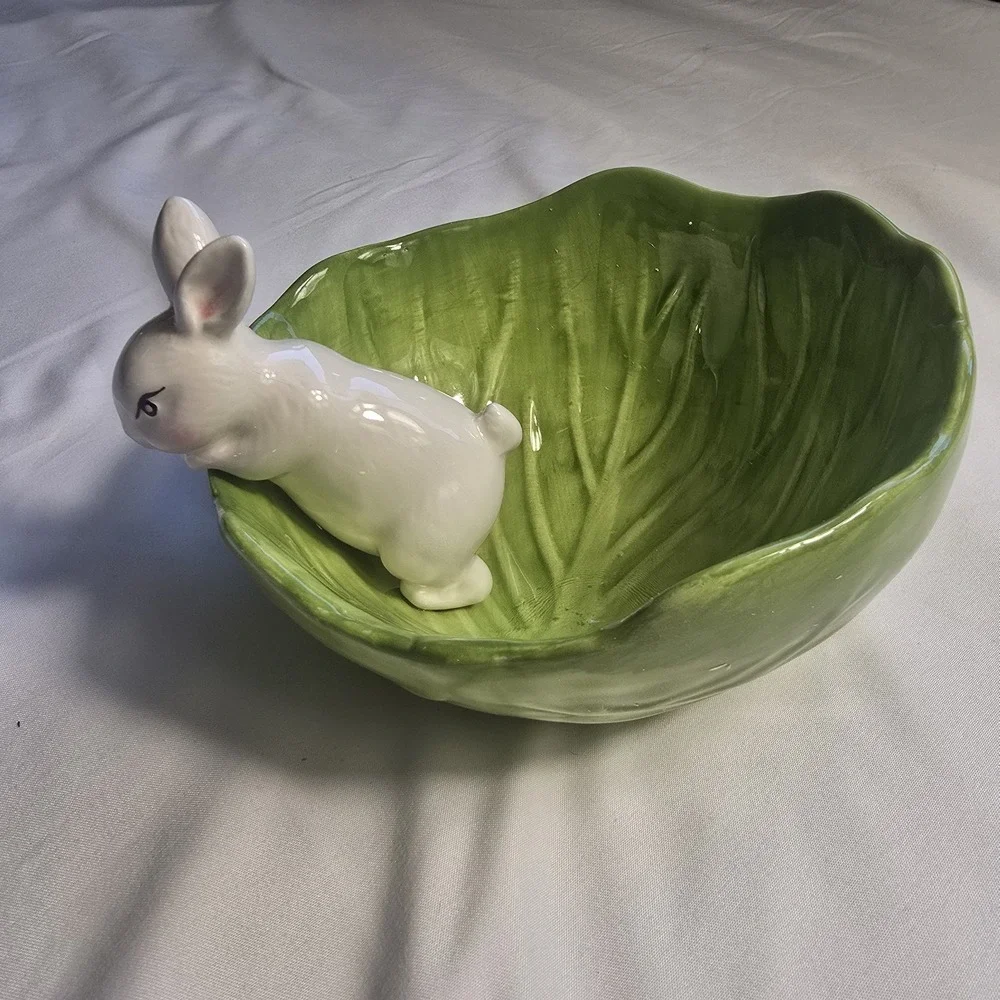 RAZ IMPORTS CARROT PATCH - CABBAGE BUNNY BOWL - 2 1/2